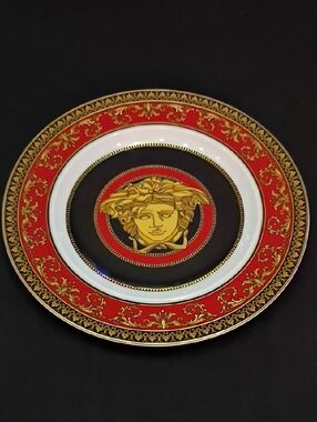 Versace By Rosenthal Medusa 7" Plate Red Black and Gold